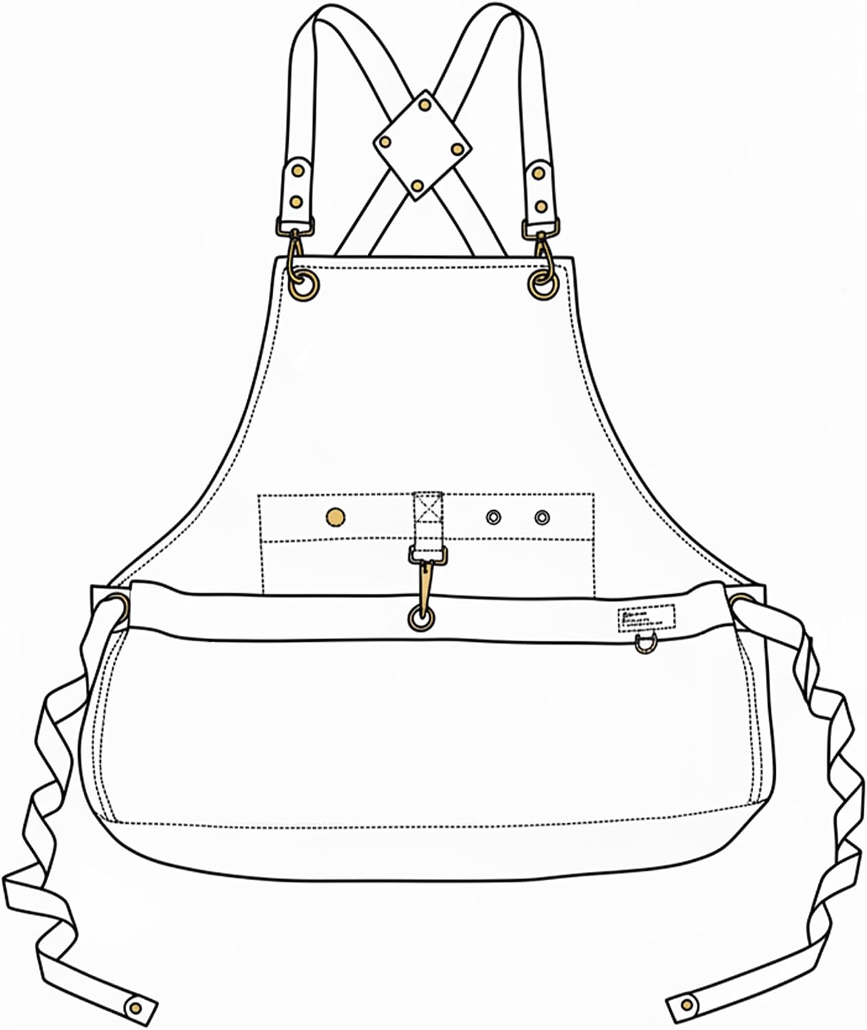 Denim Cross Back Gardening Apron with Adjustable Straps & Pockets | Heavy-duty denim; large front pockets; tool