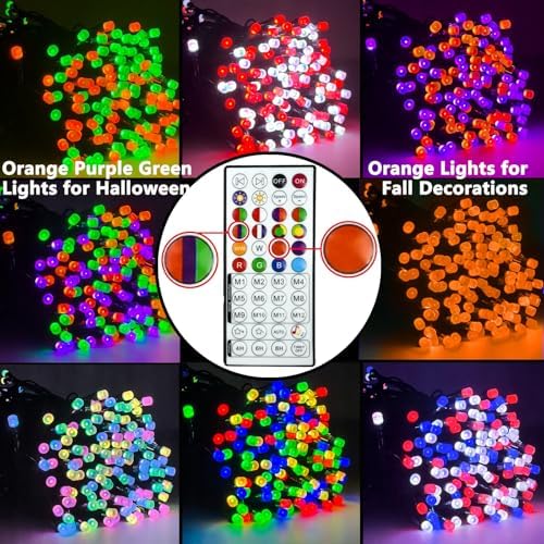 Smart Color Changing Halloween Light 198FT 600 LED Orange Purple App Remote