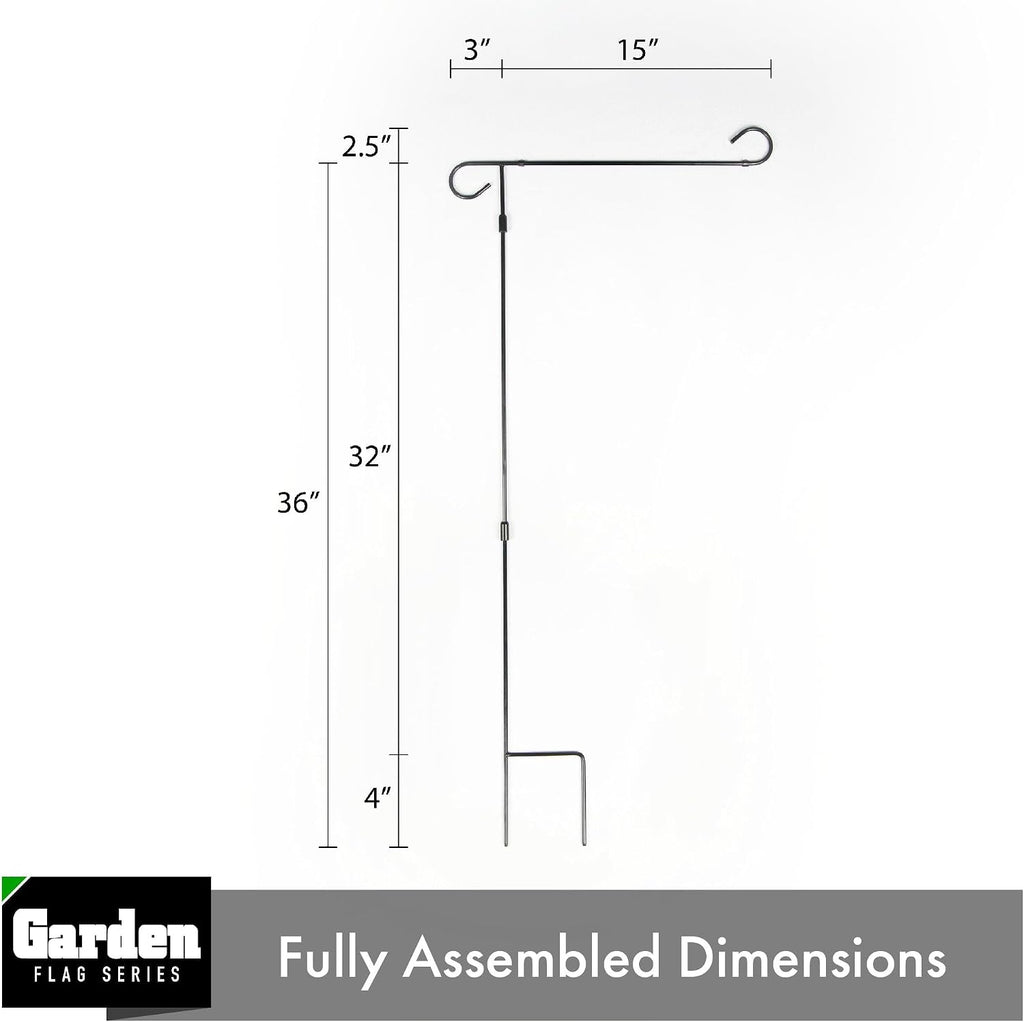 G128 2 Pack: Yard Garden Flags Holder, Garden Flag Stand Outdoor Flag Holder, Black Iron 36" H x 16" W