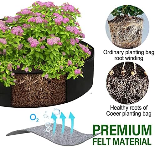 ZtohPyo 2-Pack 50 Gallon Plant Grow Bags, Large Fabric Raised Garden Bed with Handles,Durable Garden Beds Planters Aeration Gardening Container to Grow Vegetables for Outdoor Plants