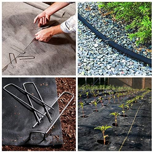 8 Inch Heavy Duty 8 Gauge 125 Pack Galvanized Garden Stakes, Rust Resistant Landscape Staples, Lawn pins Fabric Staples