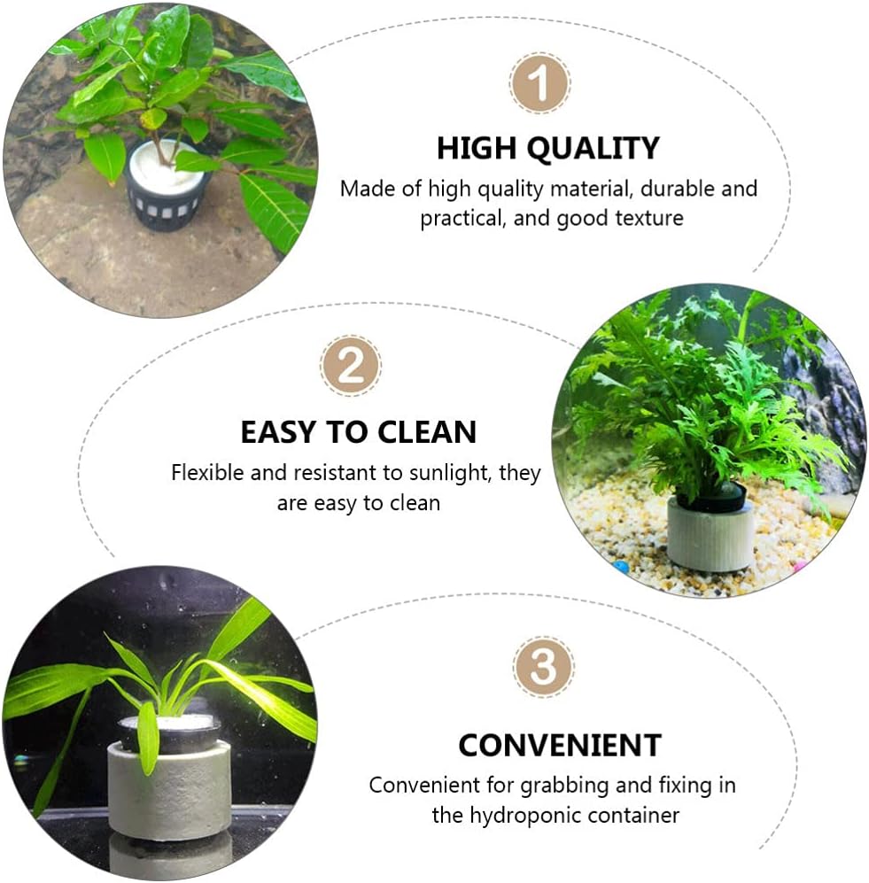 balacoo 10 Sets Aquarium Planting Rings and Cottons Fish Tank Planting Cups Hydroponic Bucket Water Tank Plants Fixed