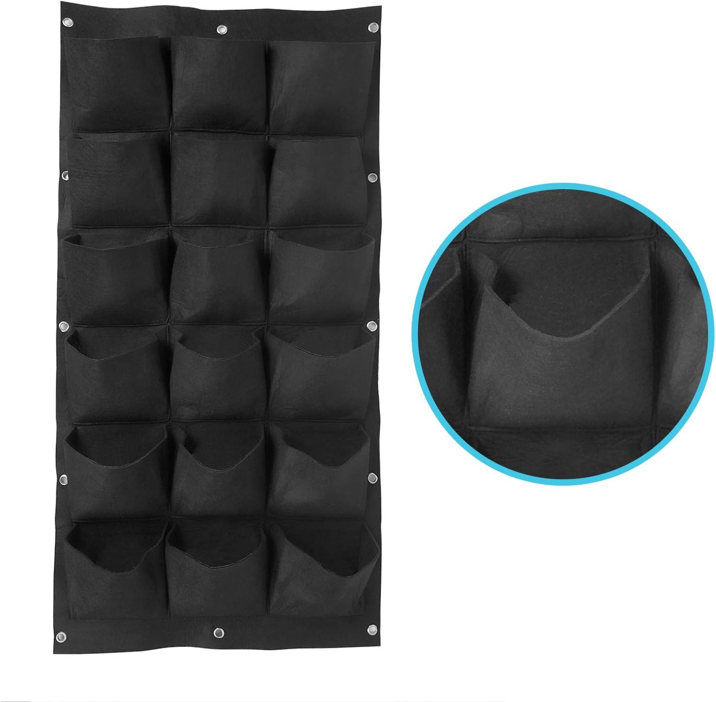 ZOENHOU 2 Pack Total 36 Roomy Pockets Vertical Garden Planter, Wall-Hanging Flower Pot Bags, Felt Wall Mount Balcony