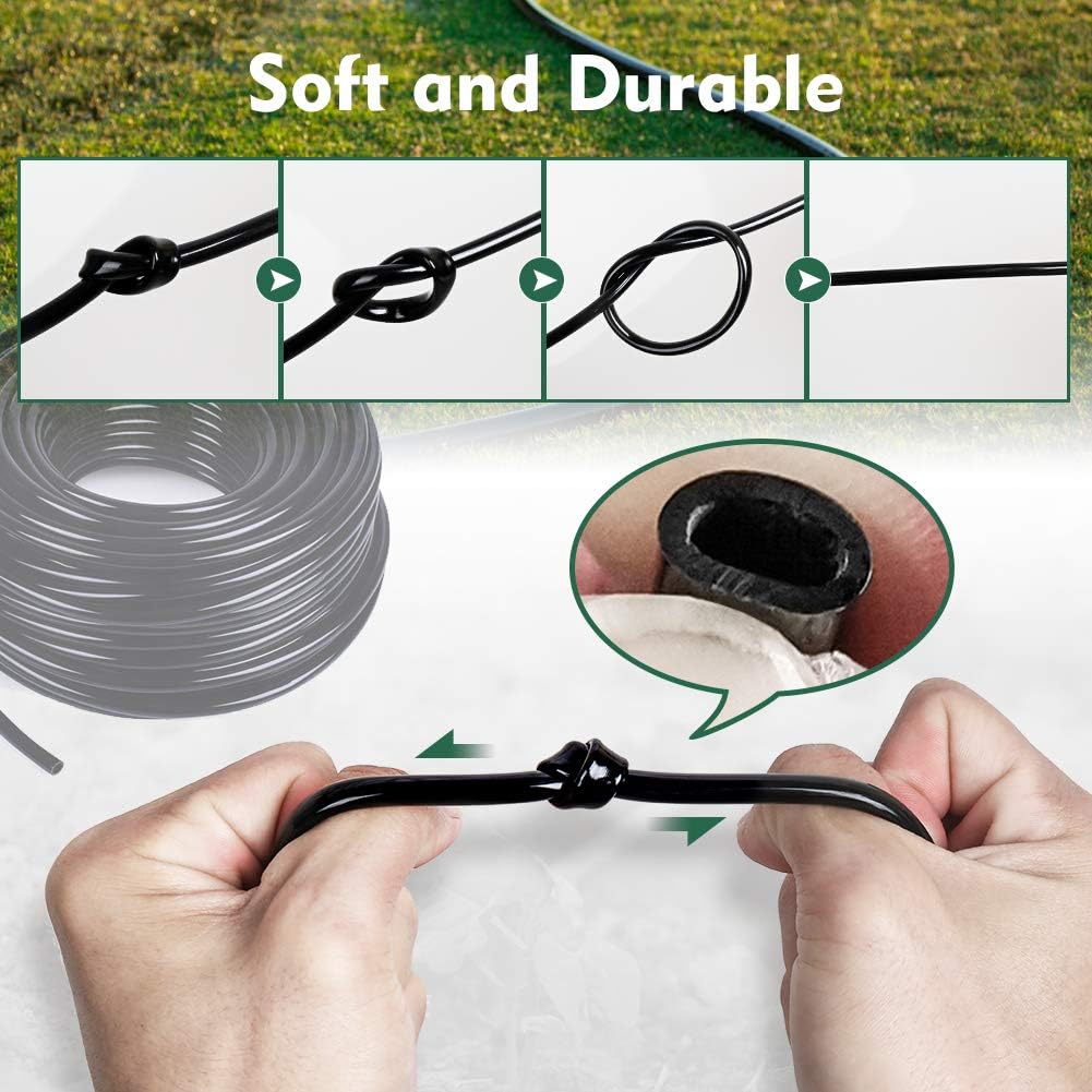 400FT 1/4” Drip Irrigation Tubing, 0.17” ID x 0.25” OD, Black | Durable UV-Resistant Hose, Compatible with 1/4" Barbed