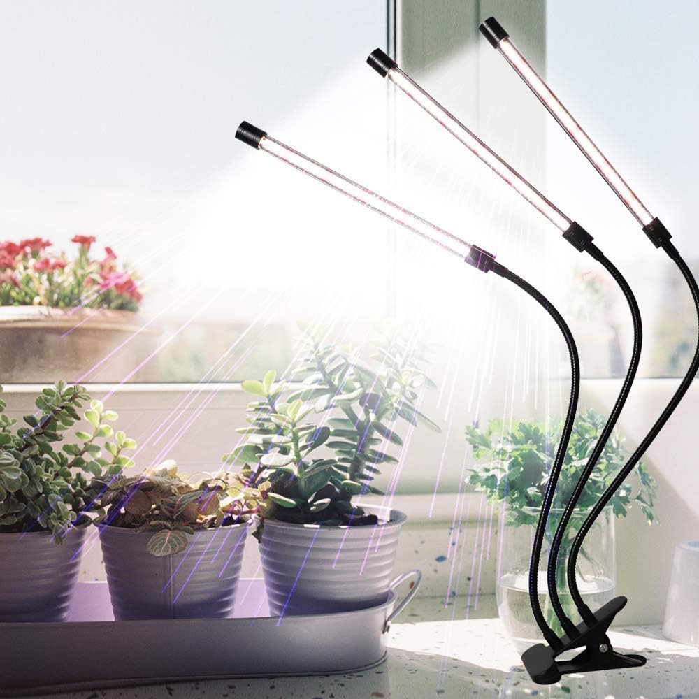 Grow Light for Indoor Plants Growing,Super Bright Clip Desk Gooseneck Lamp | 6000K White Full Sepectrum LED Light for