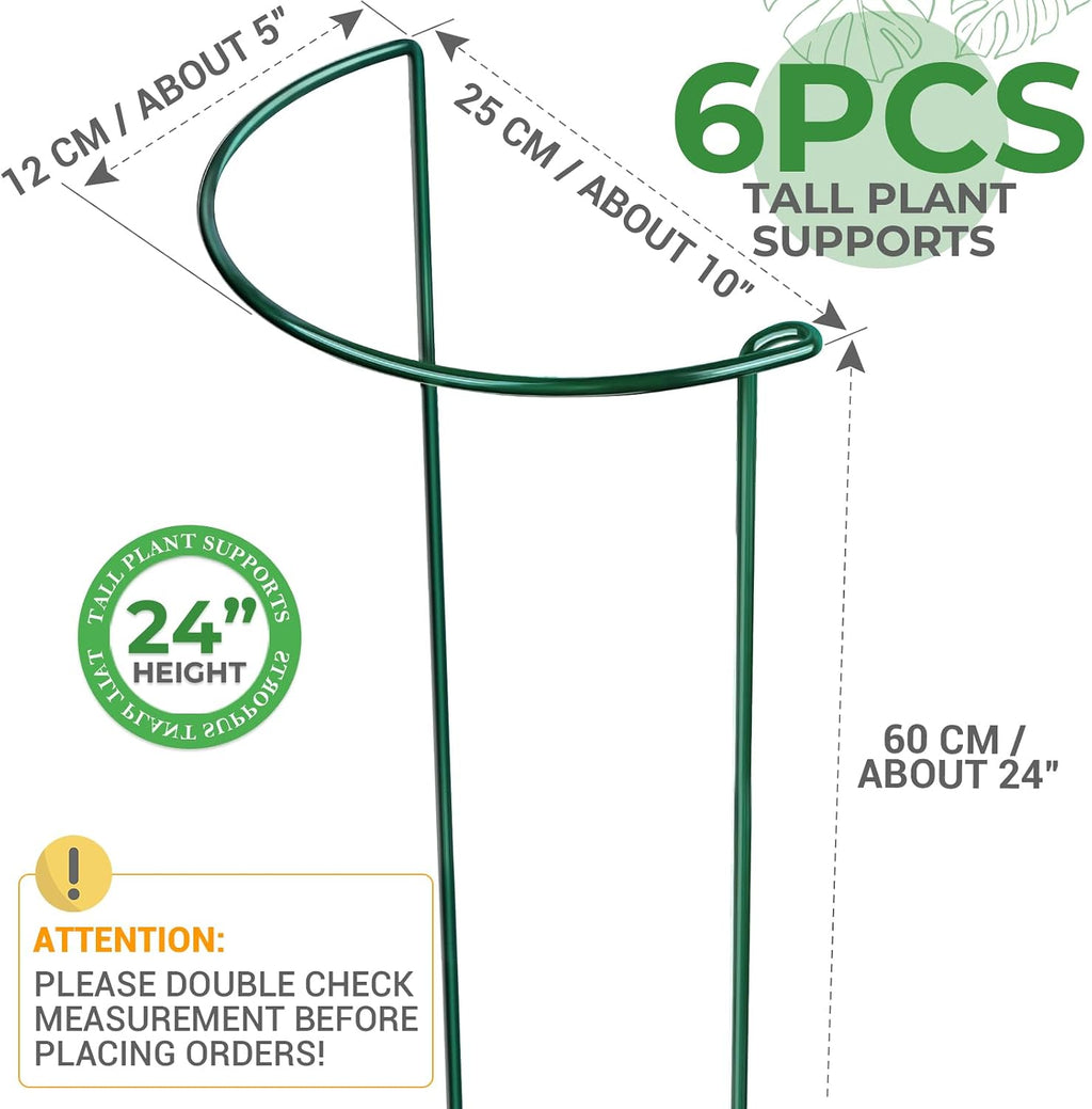 LEOBRO Plant Support Plant Stakes, 6pcs Peony Cages and Supports, Metal Garden Stakes Plant Supports, Plant Support