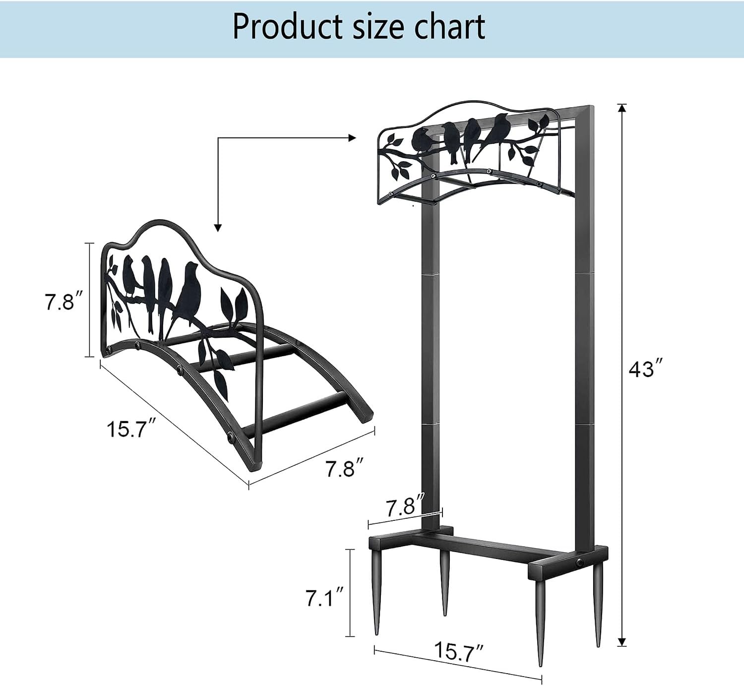 Garden Hose Holder Freestanding with 4 Spikes, Detachable Heavy Duty Water Hose Holders Stand, Reinforced Garden Hose