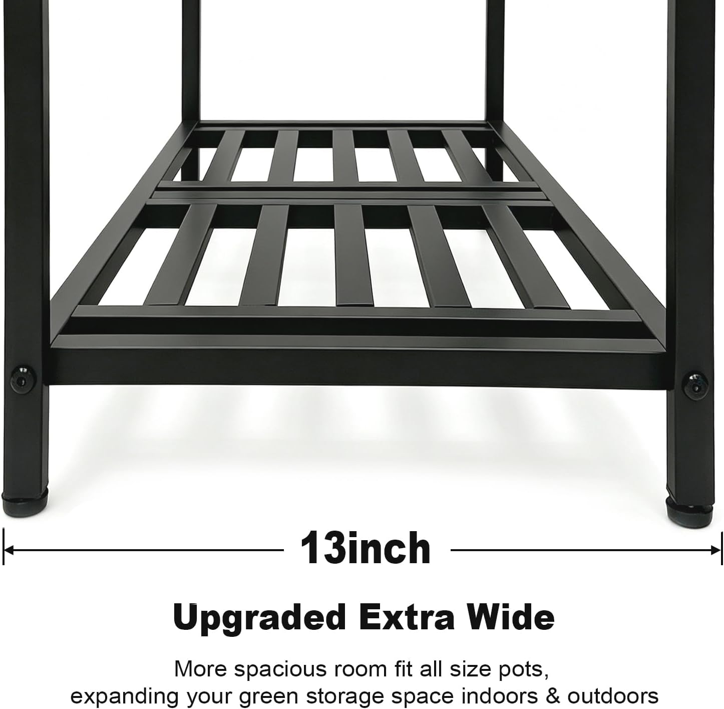 Metal Heavy Duty Plant Stand Indoor Outdoor,30" L×13" W×35" H 3-Tier Tall Plant Stands,Outside Plant Shelves for Large