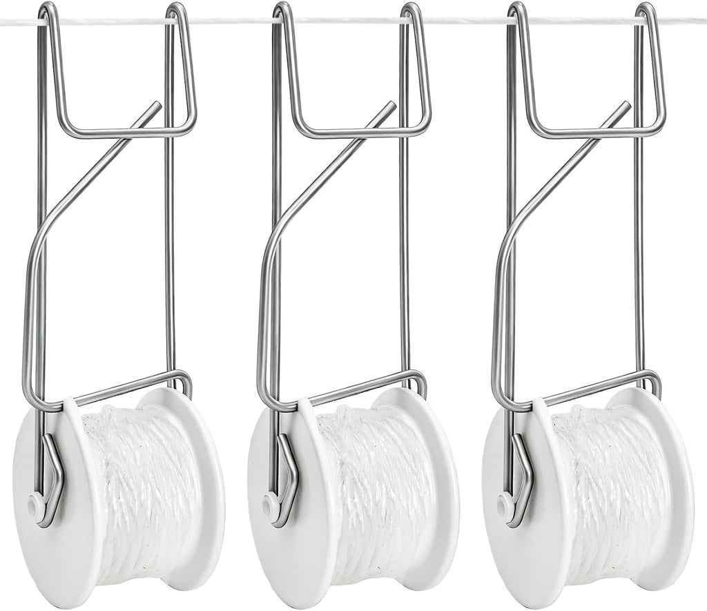 24 Pack Tomato Roller Hooks with 49.2 Feet String and 240 Pcs Clips for Tomato Support Trellis, Grape, Climbing Plants