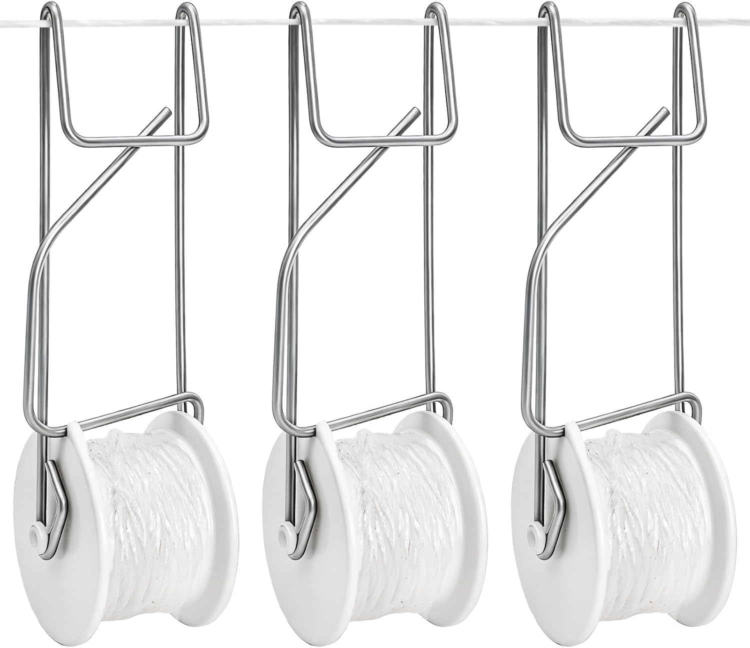24 Pack Tomato Roller Hooks with 49.2 Feet String and 240 Pcs Clips for Tomato Support Trellis, Grape, Climbing Plants