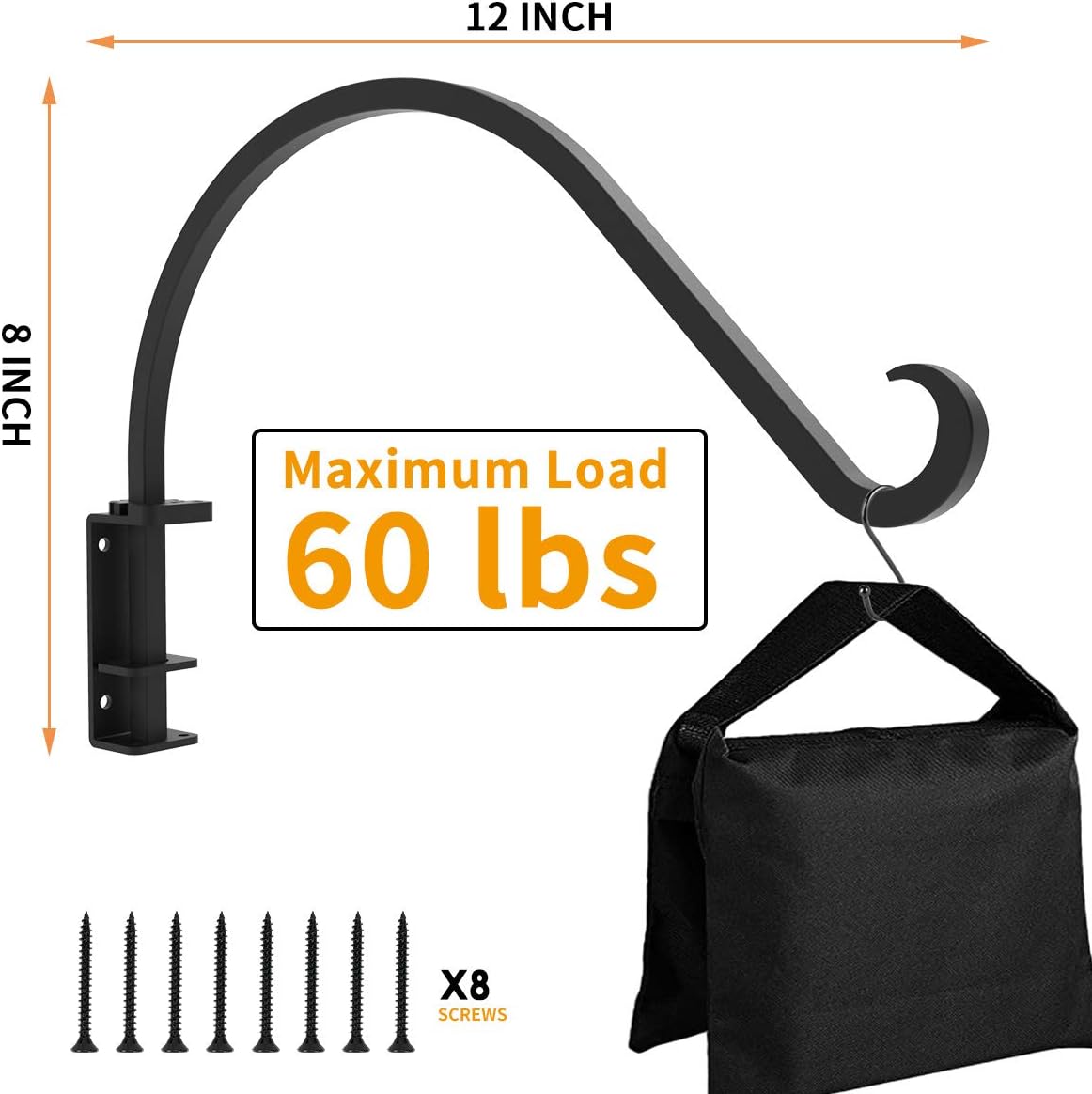 Swivel Plant Hanger for Hanging Plant, Plant Hanging Holder,Heavy Duty Black Iron Plant Hanger Brackets for Hanging