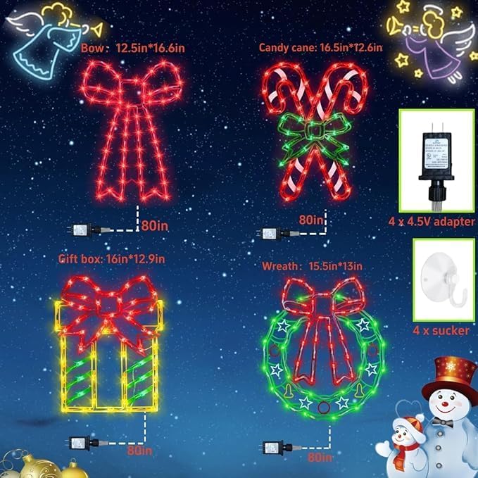 TRWYMZ Christmas Decorations - 16" Christmas Window Silhouette Lights