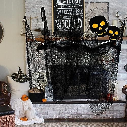 590" x 30" Halloween Creepy Cloth Spooky Halloween Decorations Indoor Outdoor Haunted House Party Decor Supplies Backdrops for Garden,Doorways,Yard,Home,Windows