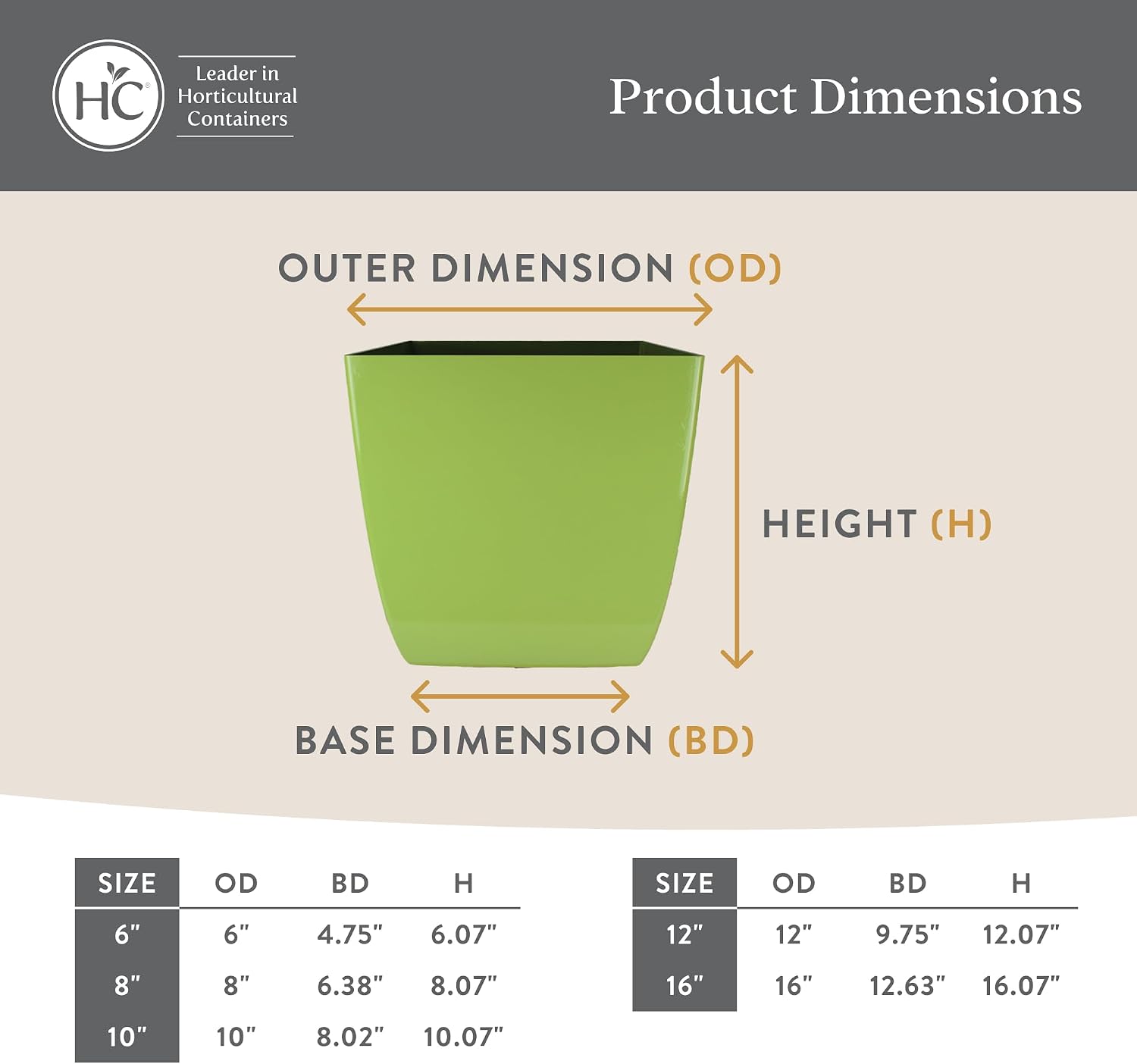 The HC Companies Aria Self Watering Square Plant Pot w/Drainage - Planters for Outdoor Plants & Indoor Plants