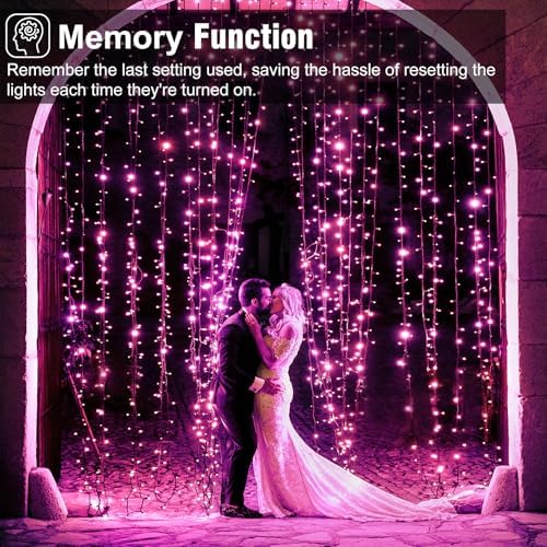 100FT 300LED Christmas Lights Outdoor, Christmas Tree Lights, Pink