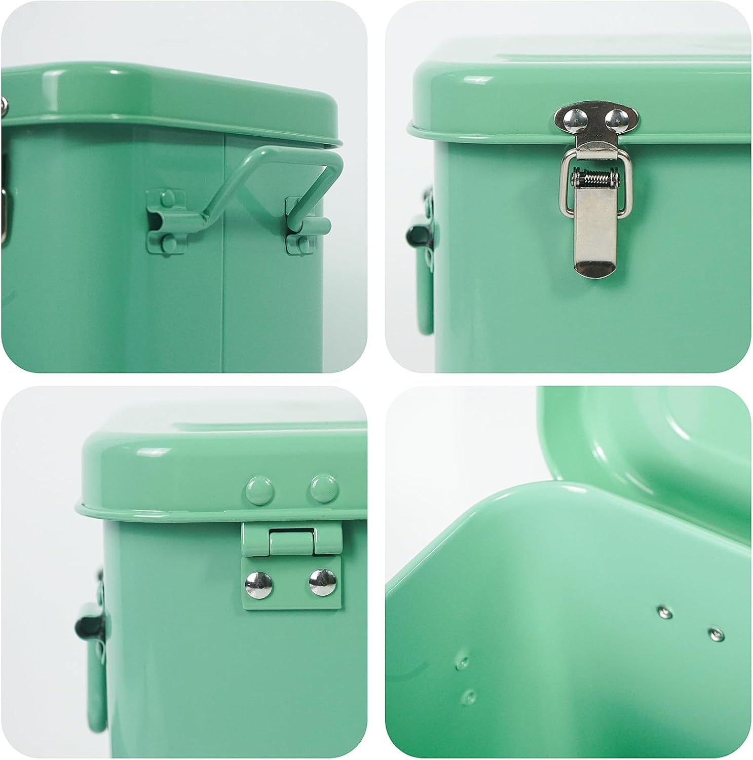 Luwint Seed Storage Organizer, Metal Saving Box Container with Removable Tray, Small Storage Box with Lid for Seeds