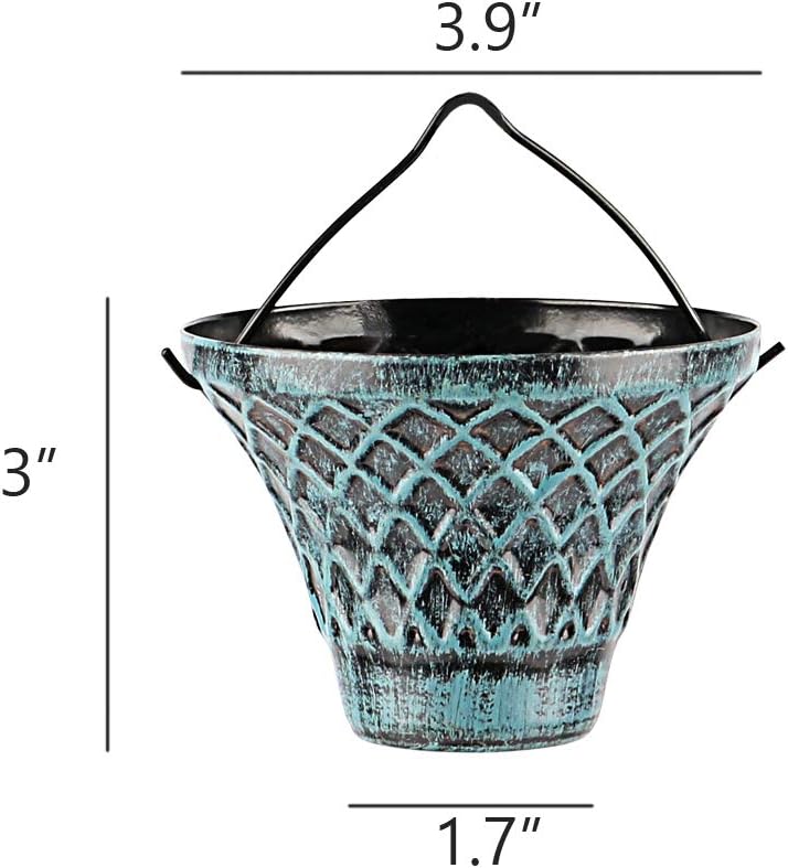 Rain Chains for Gutters Outside Downspouts Rain Catcher Diverter Metal Blue Plaid Outdoor Decorative, 8.5 FT