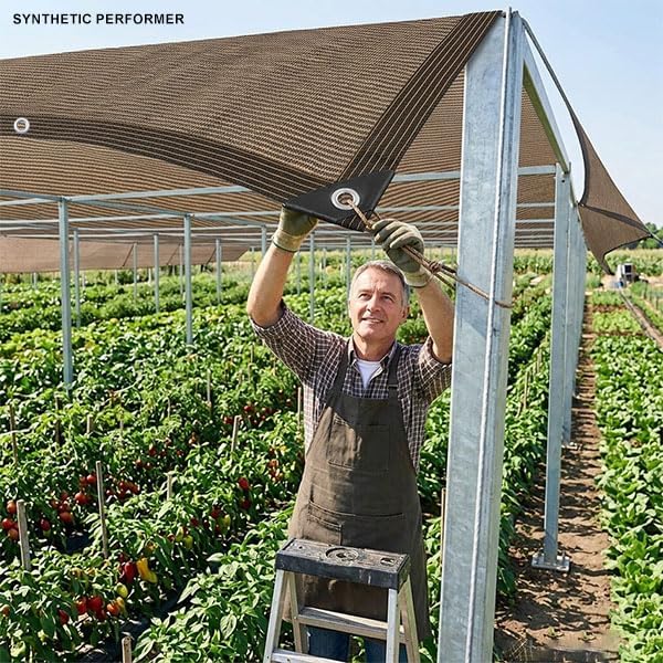 Cloth Shade Cloth with Grommets 70% Shade Cloth 10x20ft, Breathable HDPE Mesh Sun Shade for Garden Greenhouse UV