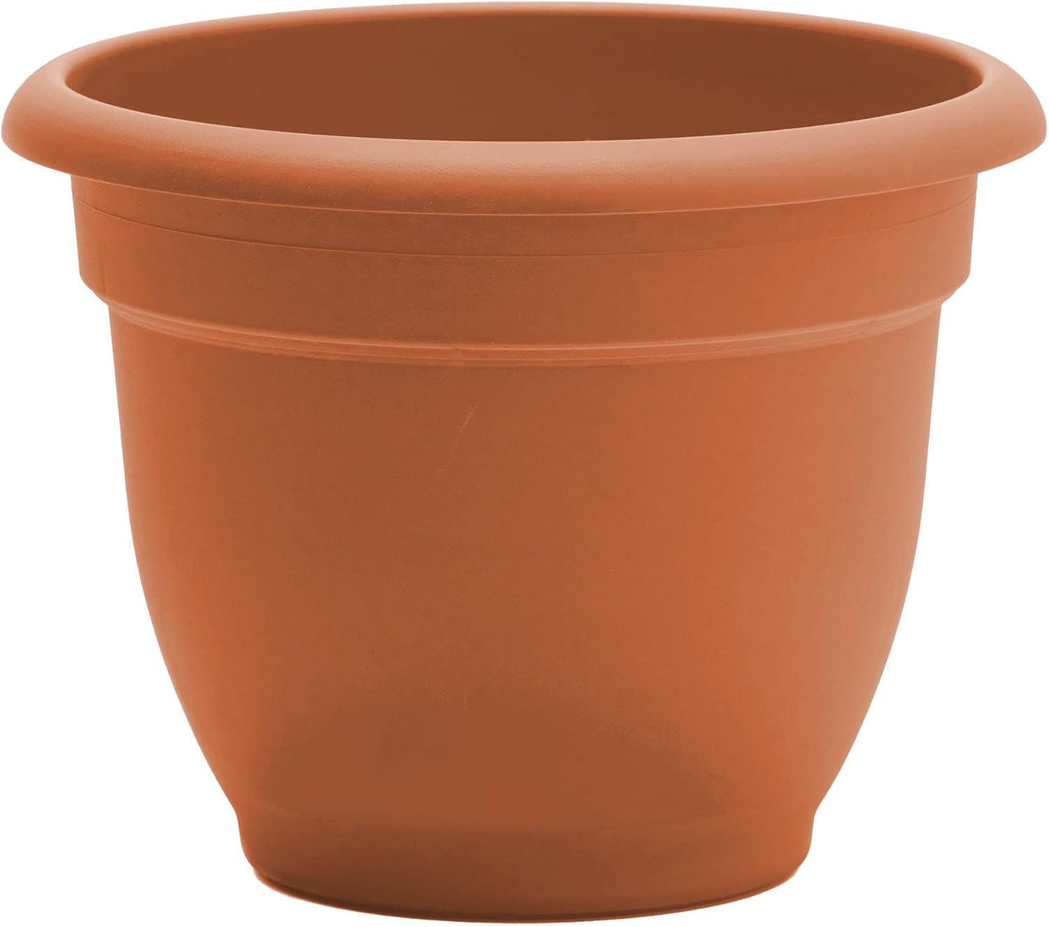 Bloem Ariana 12" Plastic Self-Watering Planter, Terra Cotta, 2-Pack | Self-watering disk at the bottom of each pot that