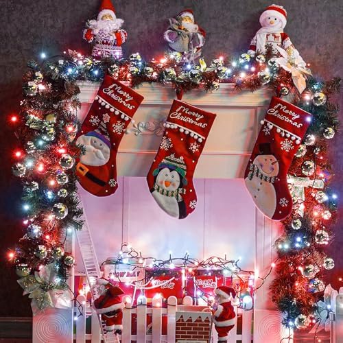 100FT 300 LED Christmas Lights Outdoor, Red and White Christmas Tree Lights