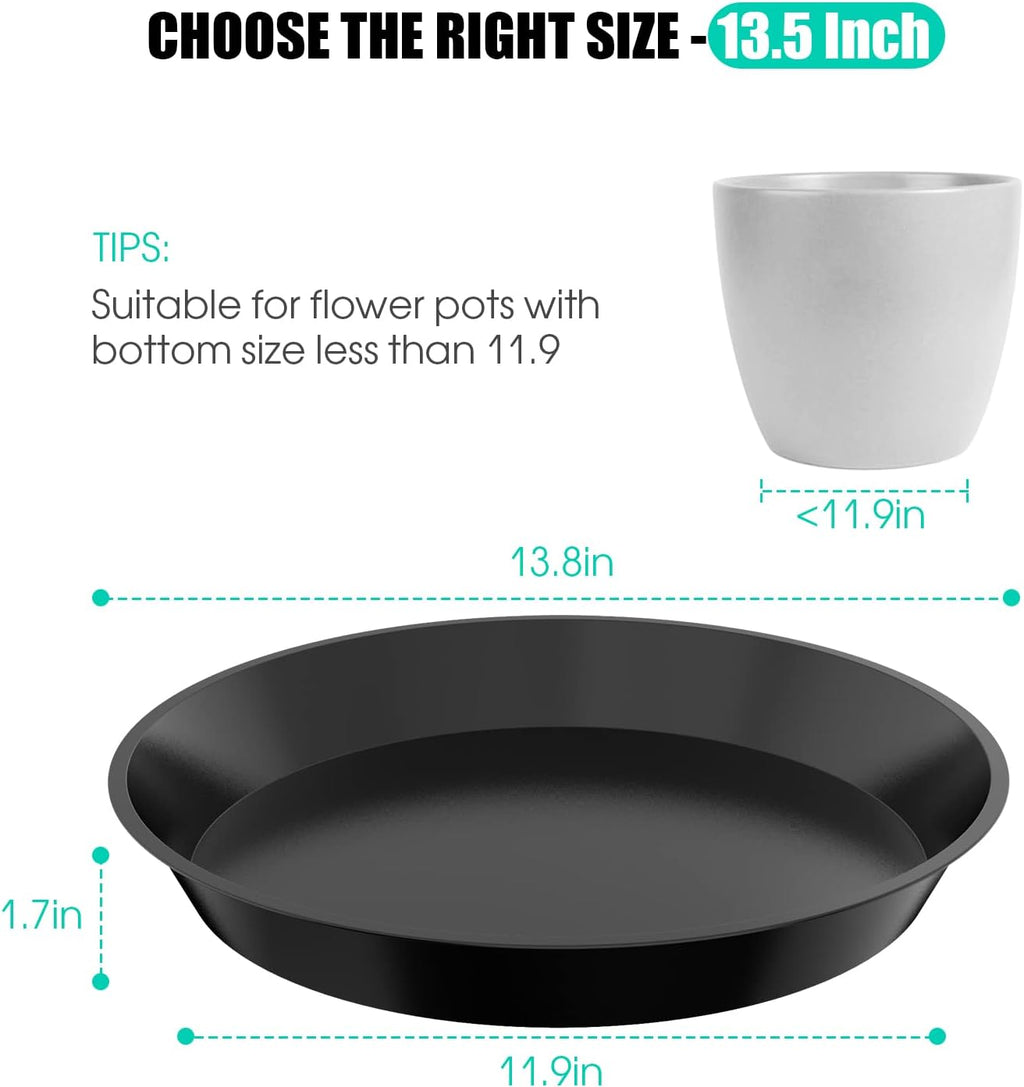 6 Pack Plant Saucer 14 16 18 20 22 Inch Plastic Plant Tray, Sturdy and Durable Flower Pot Container Accessories Plant