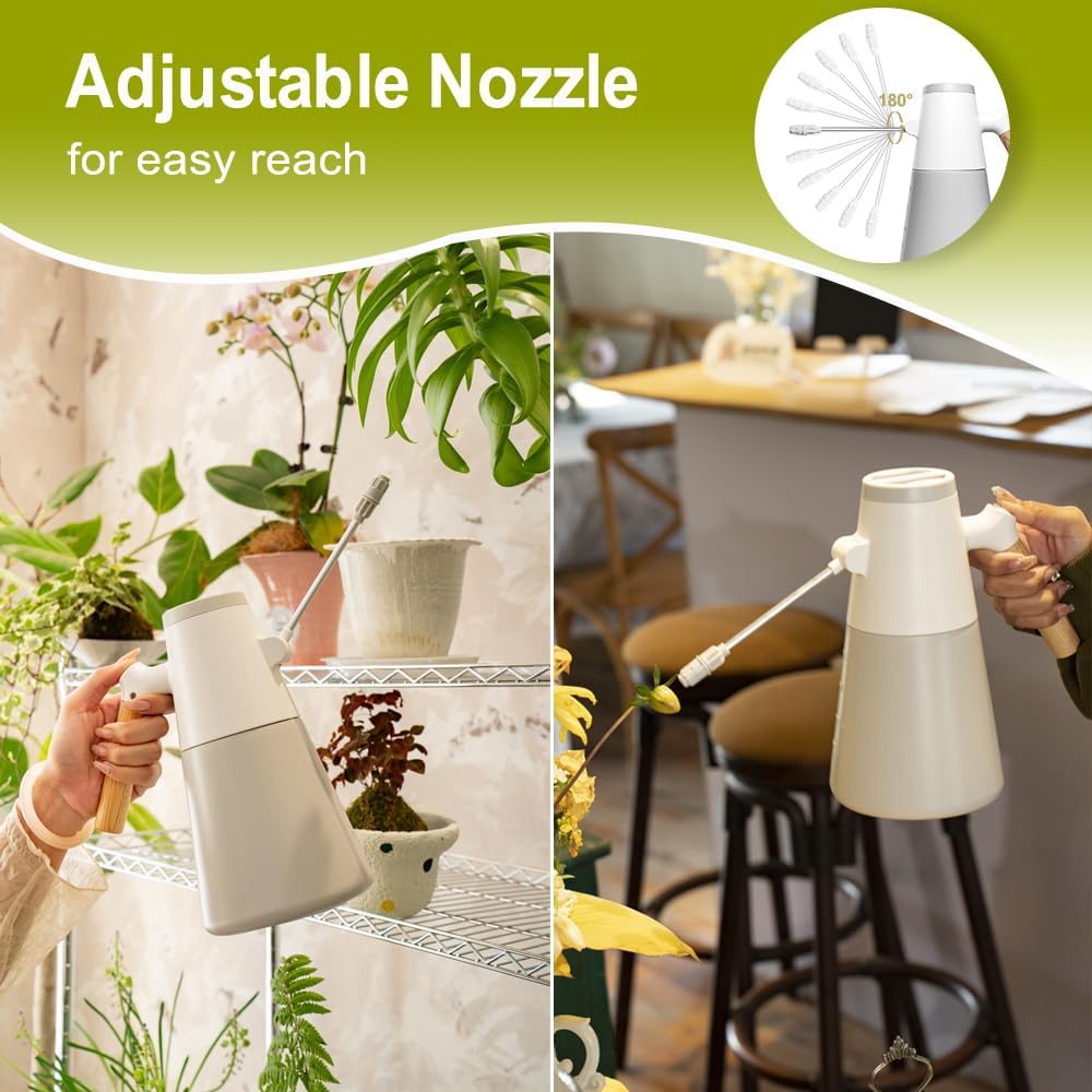 Electric Plant Sprayer, 1.4L Garden Mister with Long Nozzle Wand | Battery Powered Water Sprayer with 180° Rotating