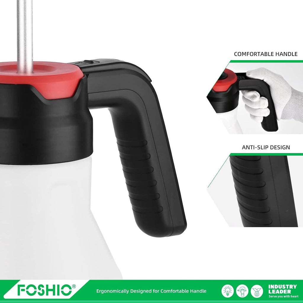 FOSHIO 0.4 Gallon Garden Pump Sprayer, 1.5L Portable Hand Pump Pressure Water Spray Bottles with Adjustable Nozzle