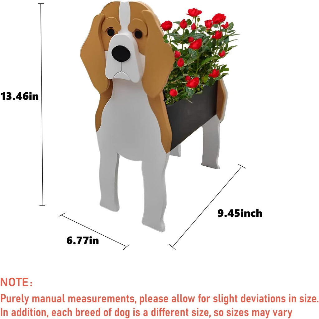 Beagle Dog Planter Pots, Animal Shaped Flower Pot | Cute Plant Gift for Women and Pet Lovers, Indoor Outdoor Garden