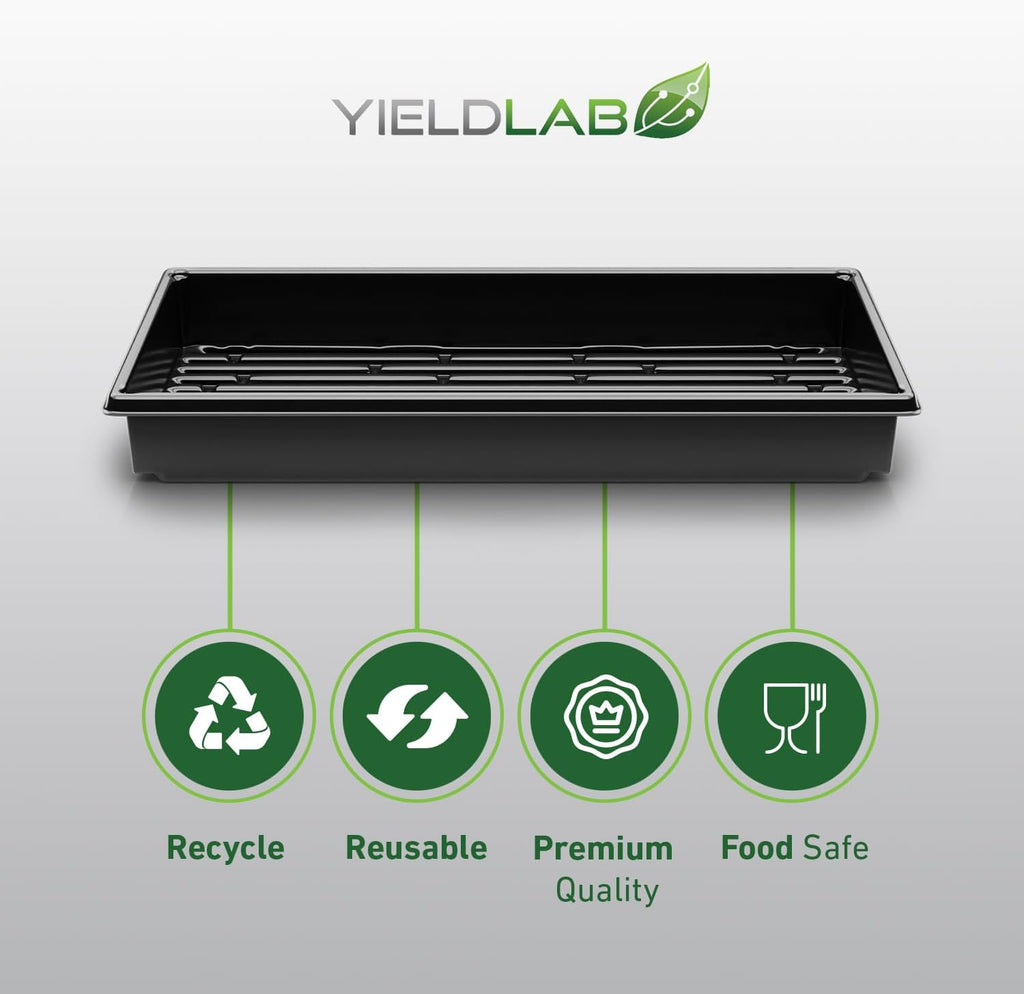 10x20 Inch Black Plastic 10 Pack Plant Propagation Tray No Holes | Growing Trays For Garden, Planting, Seedling, Soil &