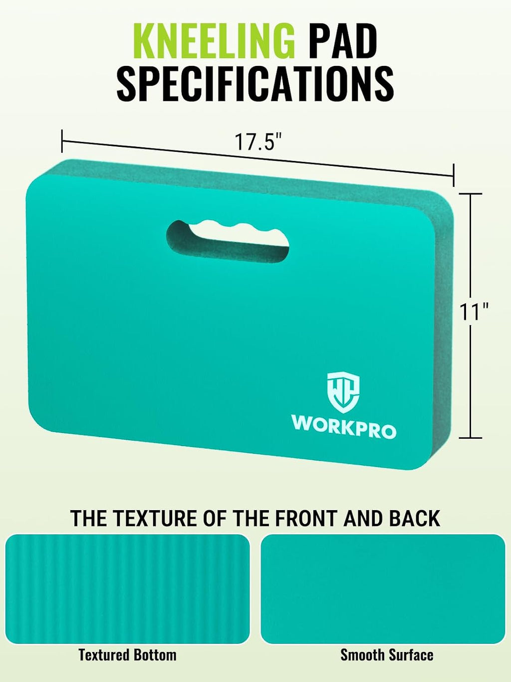 WORKPRO Extra Thick Kneeling Pad, 2 Pack, 17.5 x 11 x 1.5 in | Robin's Egg Blue, Soft NBR Foam Cushioning for Knee