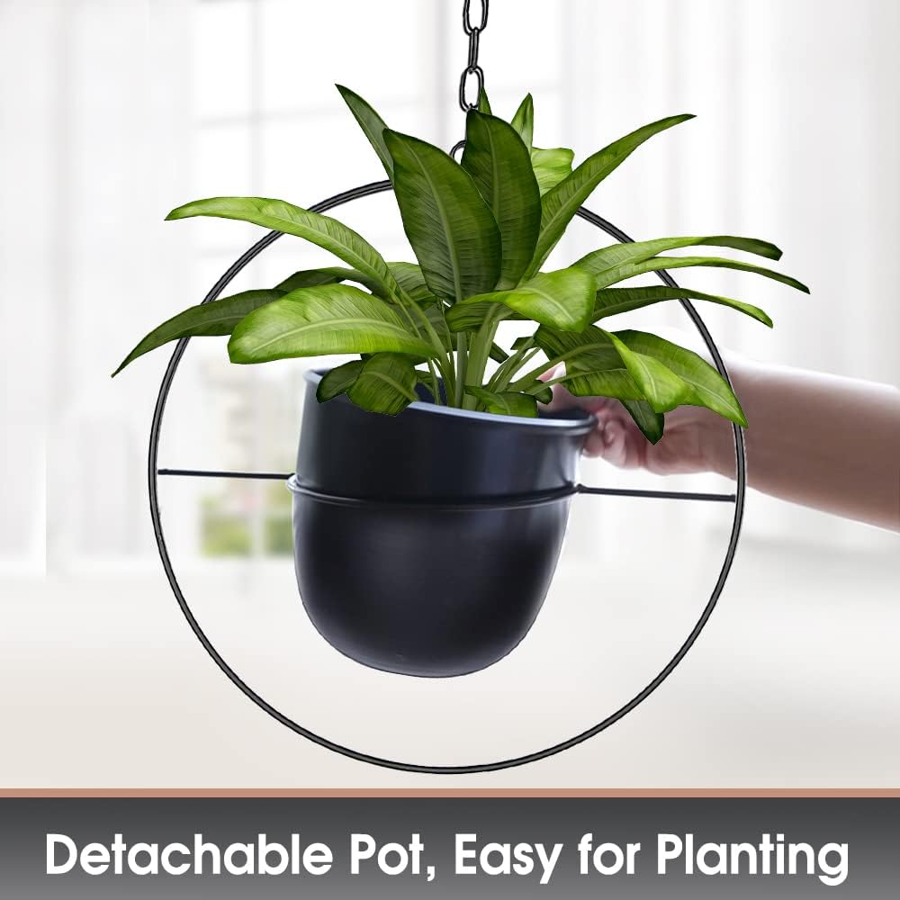 2 Pack Hanging Planter with 5.5" Pot, Metal Hanging Plant Holder | Hanging Planters for Indoor Plants, Hanging Pot