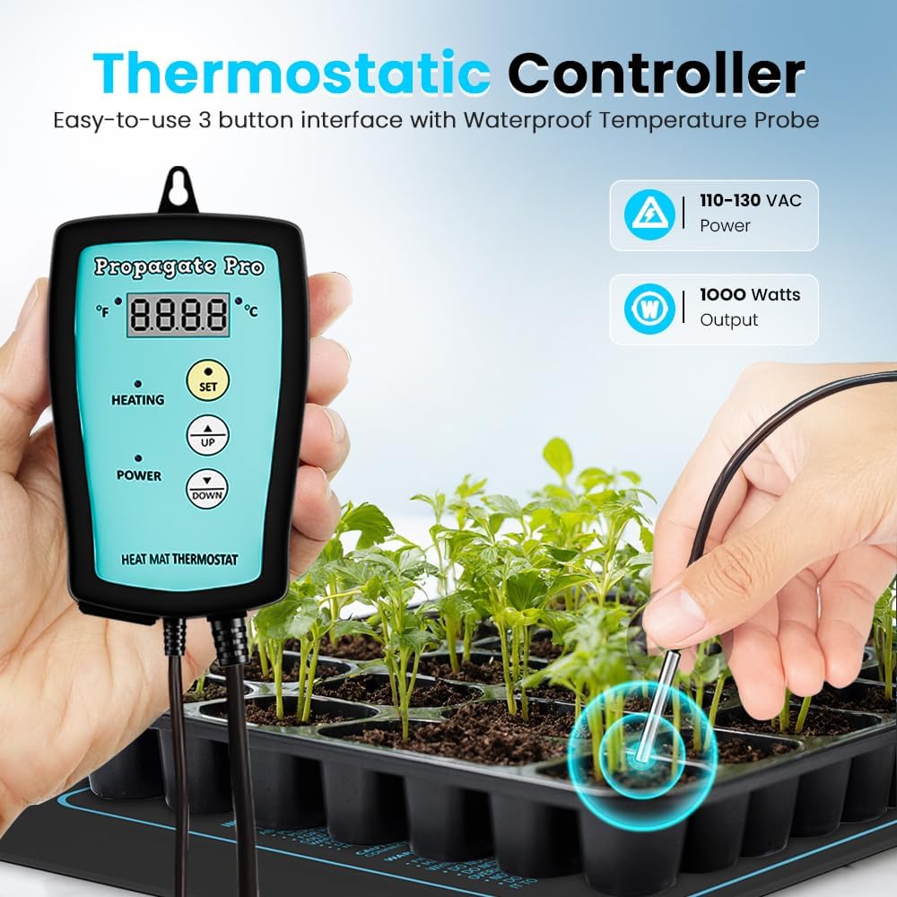 Seedling Heating Mat | Fits (1) Standard 1020 Tray | Germination Grow Heat Pad for Seed & Starter Plants Soil Warmer