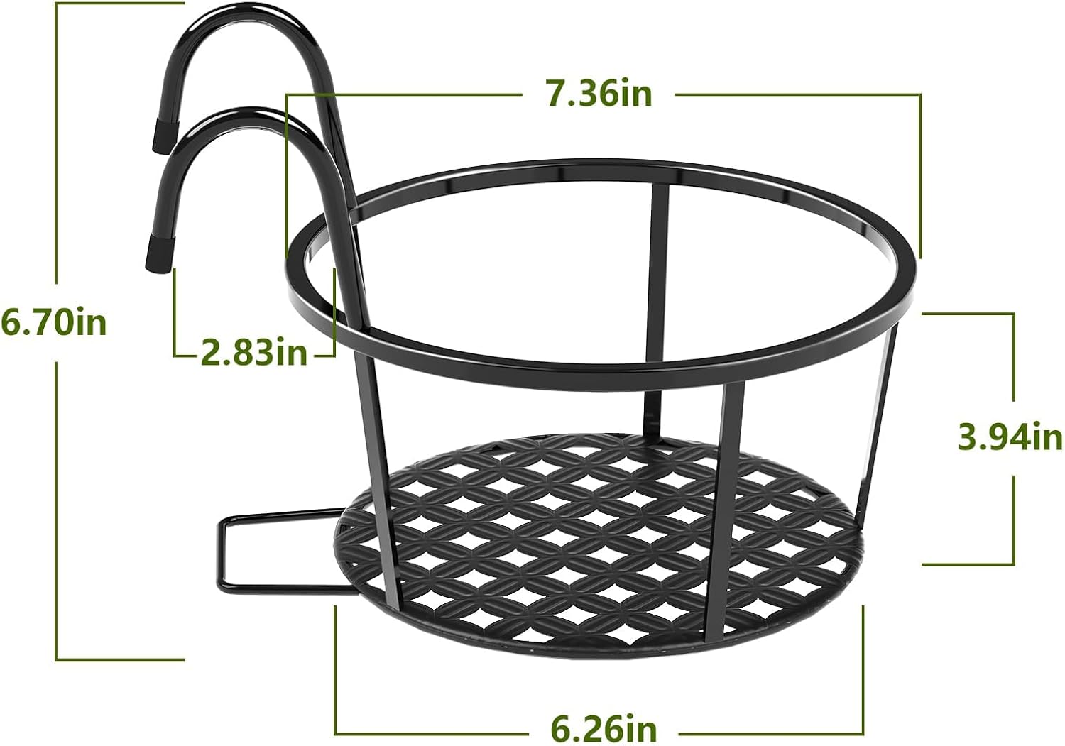 Iron Hanging Plant Holder Over The Rail Metal Fence Planters, Hanging Bucket Flower Pot Holder for Patio Balcony