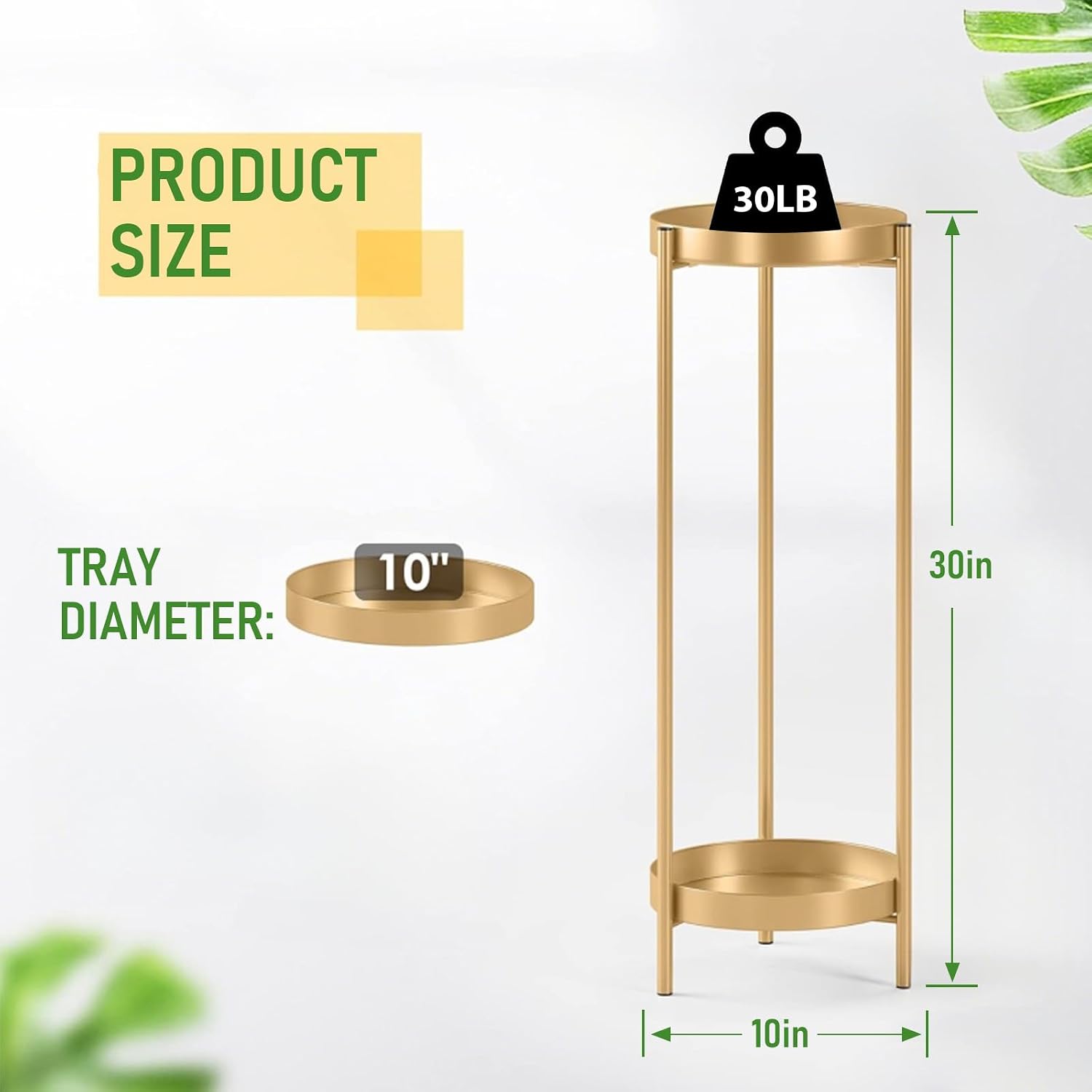 Plant Stand Plant pots Indoor Stands – Metal Flower Pots Stand Plant Shelf for Multiple Plants,2 Tier Removable Display
