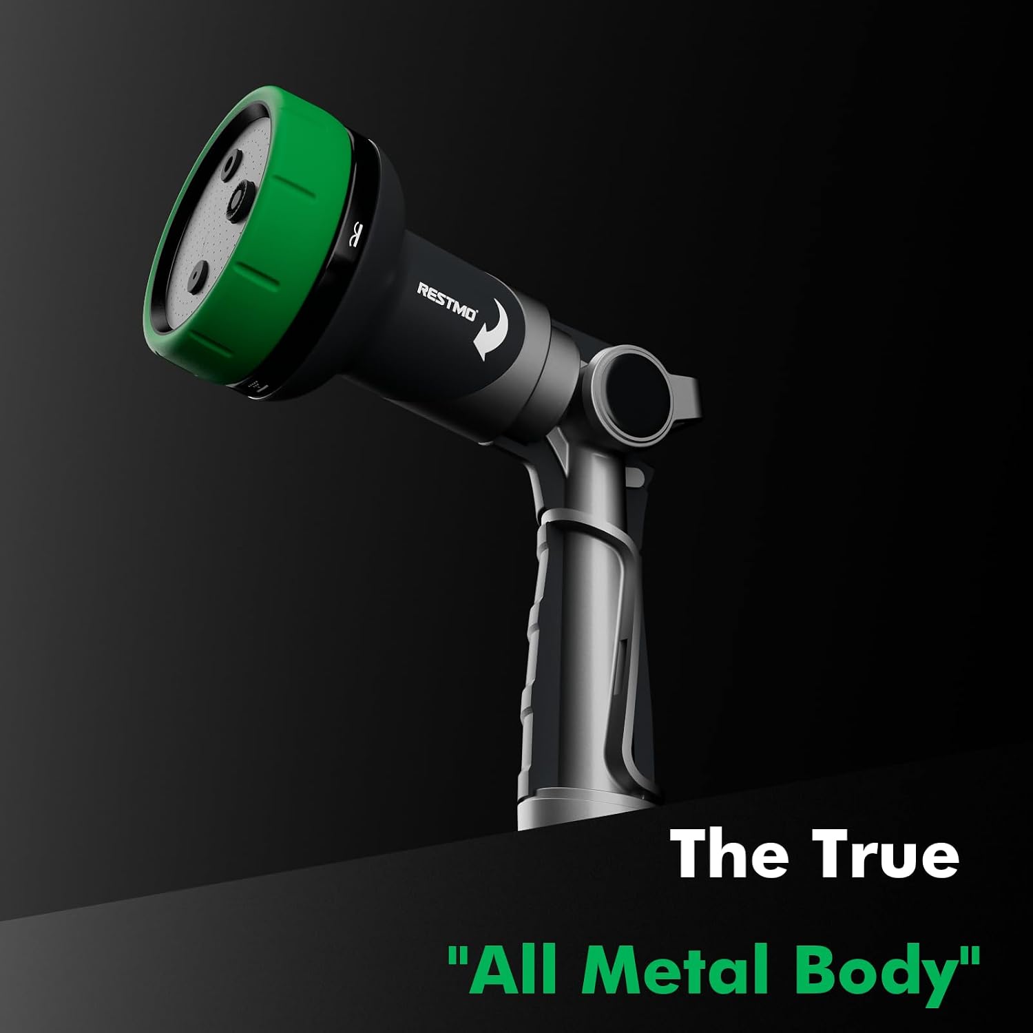 RESTMO Heavy Duty Garden Hose Nozzle, Multi-Angle Hose Spray Nozzle | 4 Adjustable Spray Patterns, Garden Hose Sprayer