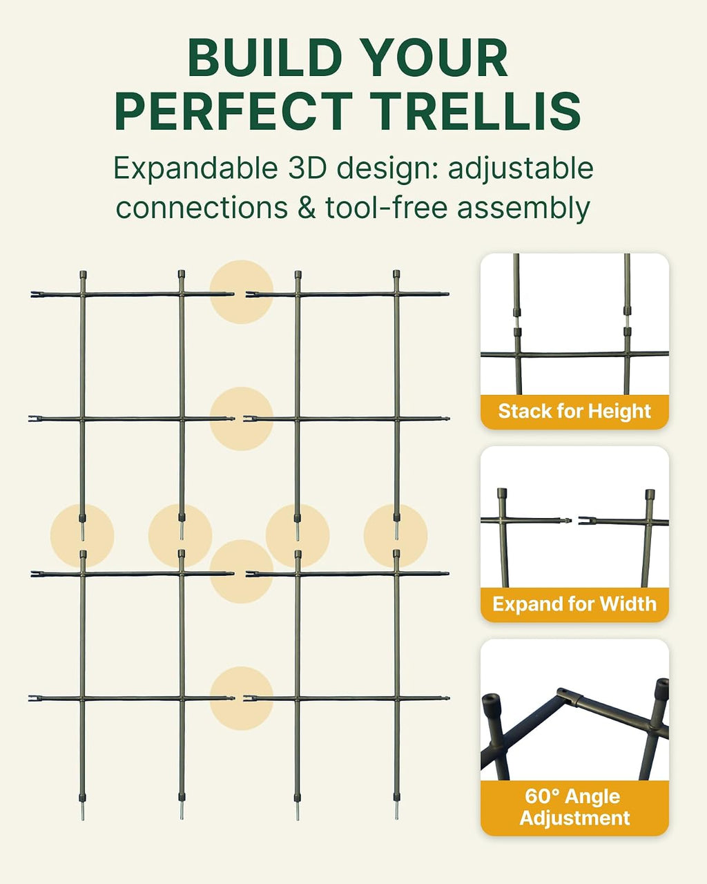 DAIM Multi Link Trellis Plant Support Garden Trellis for Climbing Plants Outdoor Plant Supports for Indoor Plants