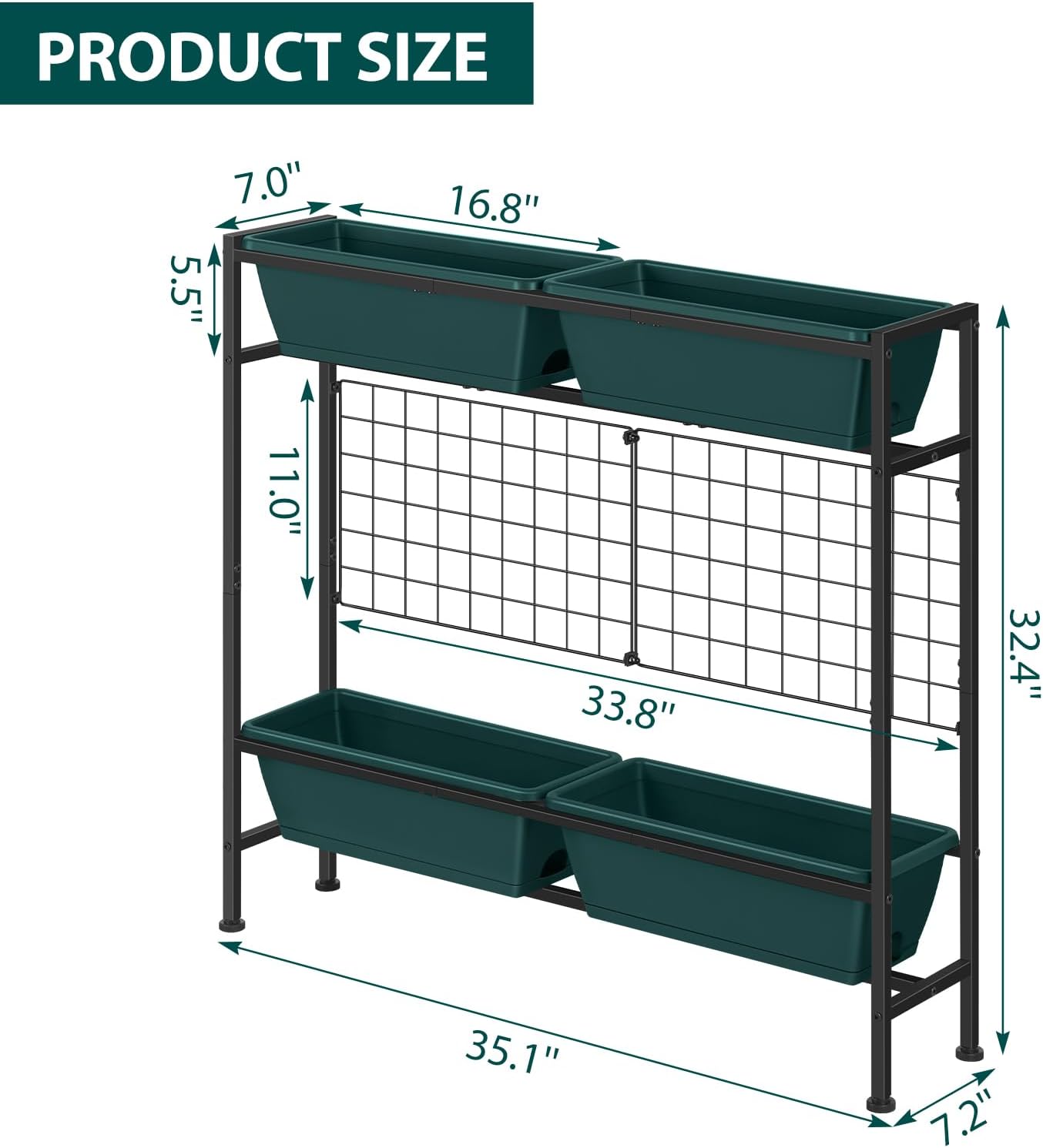 OYEAL Raised Garden Bed with Legs & & Trellis 32" Tall Vertical Herb Garden Planter Indoor Outdoor Elevated Flower Beds