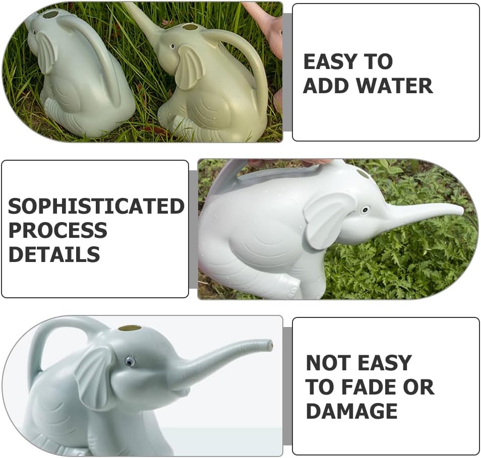 Veemoon 2pcs Small Elephant Watering can, 2L Animal Watering can Plastic Gardening Kettle Cute Garden Plants Kettle for