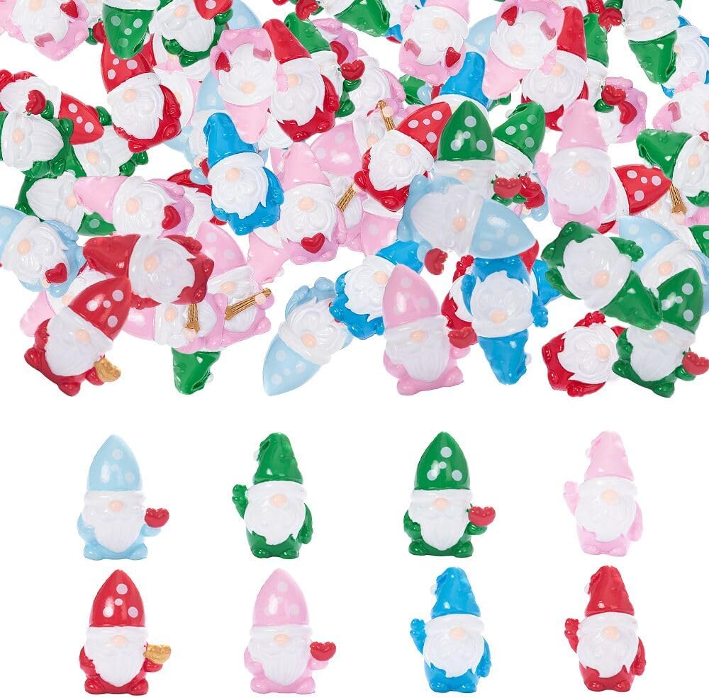 40 Pcs Christmas Mini Resin Gnomes Miniature Gnome Figurines