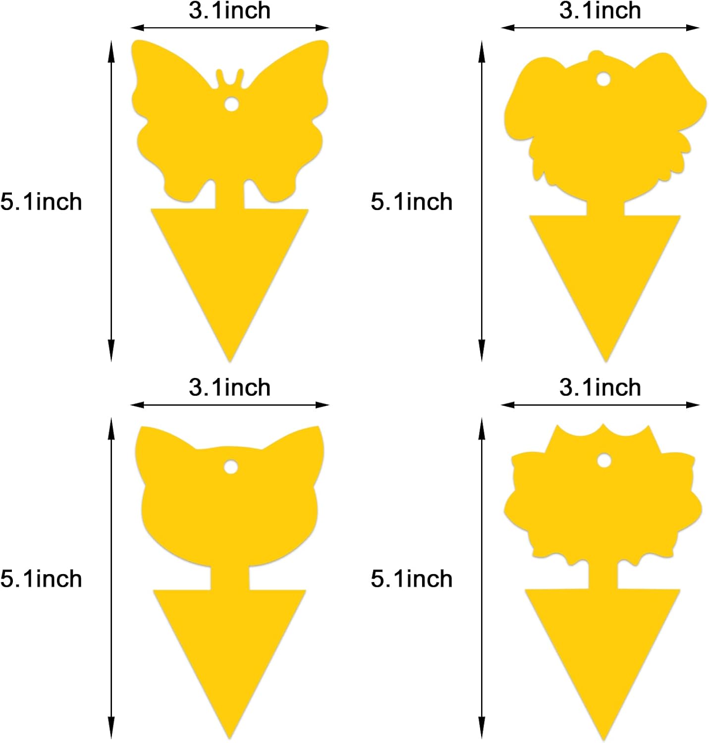 Yellow Sticky Traps for Gnats Fungus Fruit Fly Traps for Indoors Bug Thrip Catcher for Whitefly,Fungus Gnat,Mosquito
