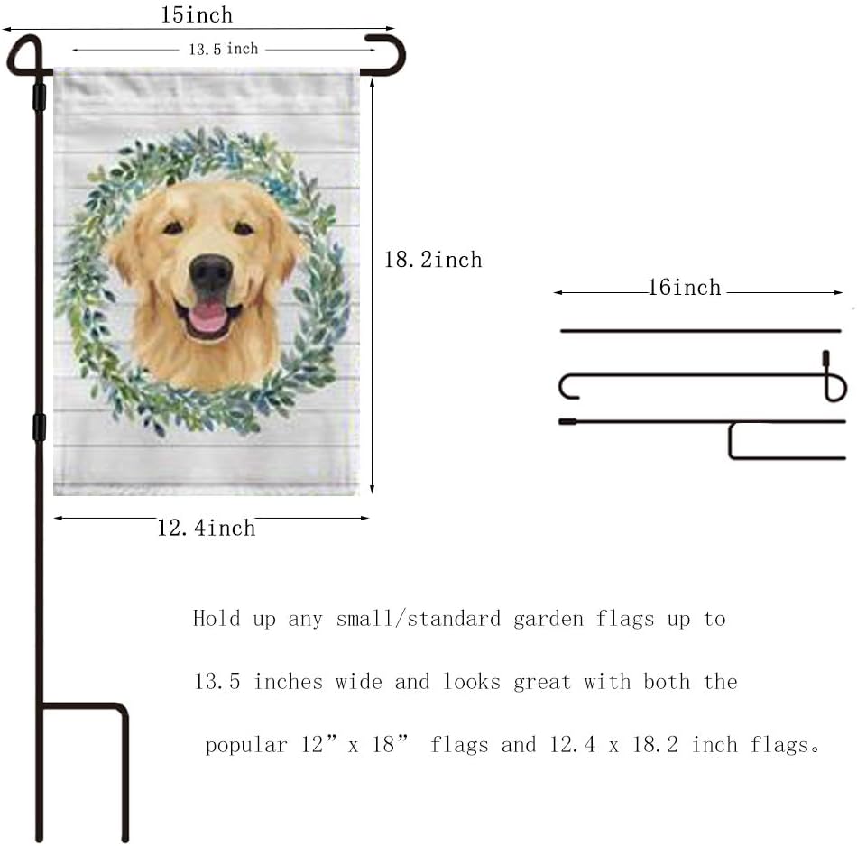 Garden Flag Holder Stand-4 Pack Garden Flag Pole 13.5" Width Premium Lawn Flag Pole Holder with Anti-Wind Clip for