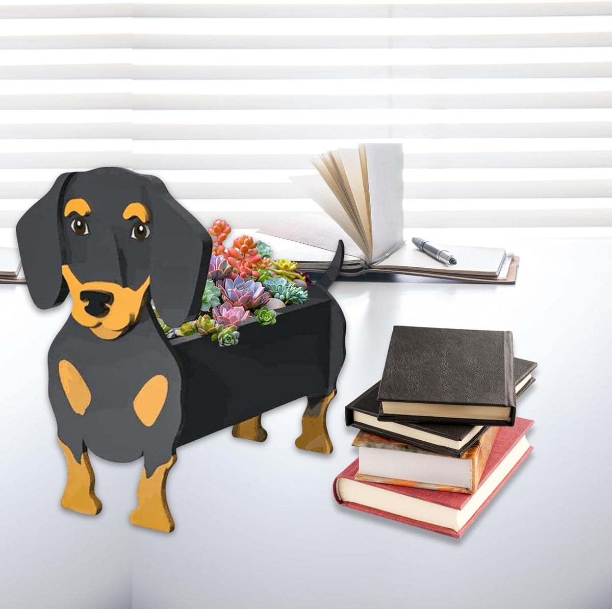 Dachshund Dog Planter Pots, Animal Shaped Plant Pot | Halloween Fall Decor for Indoor Outdoor Garden, Cute Plant Gift