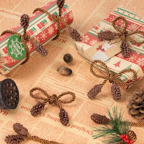 16pcs Brown Christmas Garland Twist Ties