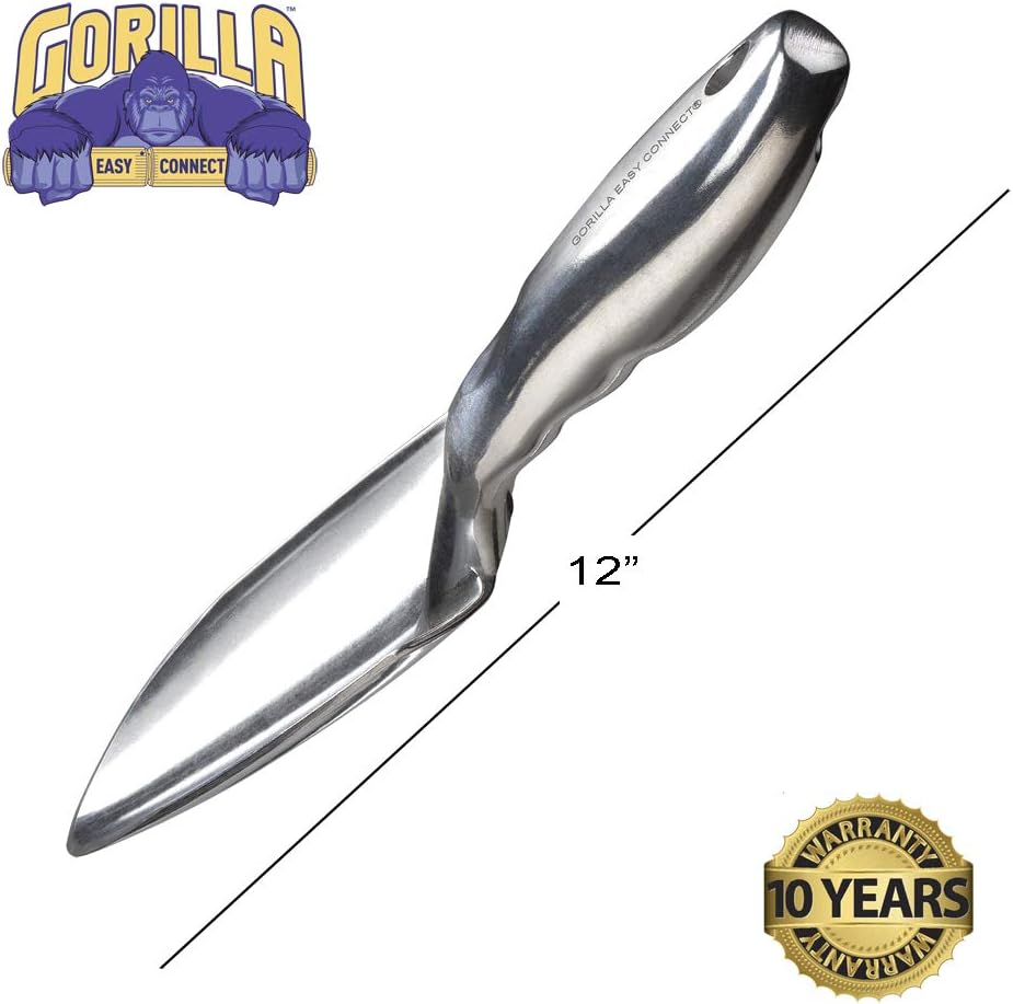 Heavy Duty Garden Tools with Digging Trowel, Transplant Trowel and Cultivator Hand Rake Solid One Piece Cast Aluminum