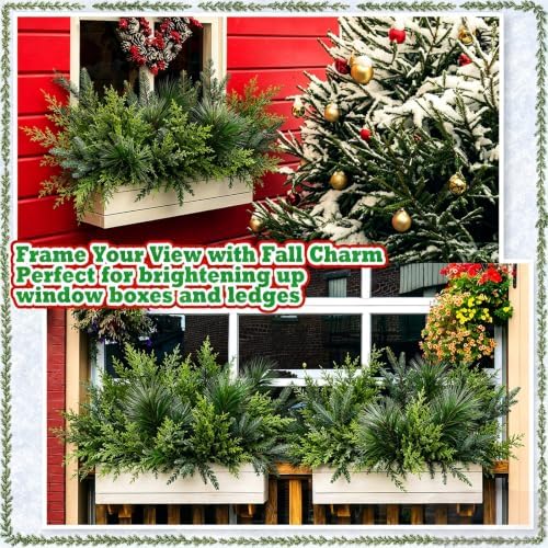 Suncalla 48 Pcs Artificial Christmas Flowers for Outdoors Winter, Classic
