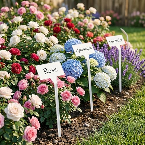 KINGLAKE GARDEN Outdoor Plastic Plant Labels 50 Pack 11.8 inch Outdoor