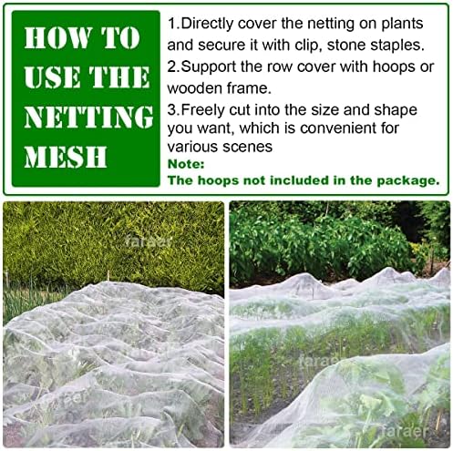 Garden Pest Barrier Netting, Insect Barrier Net 4x26Ft Ultra Fine Netting