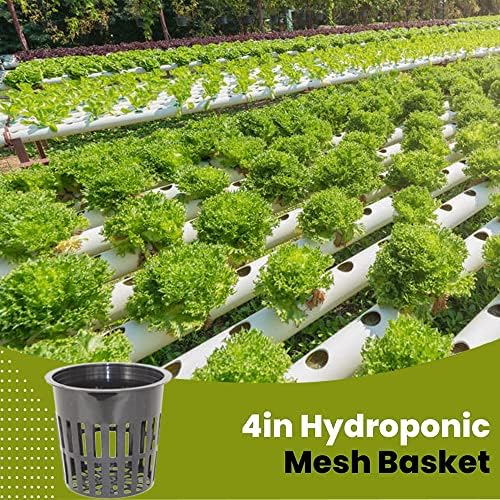 30 Pack 4 Inch Net Pots, Lightweight Slotted Mesh Net Cups for Hydroponics, Economy Hydroponic Pots for Indoor Outdoor Growing