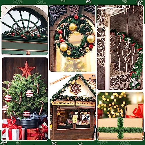 Retrowavy 200 Pcs Christmas Garland Ties 12" Artificial Green Pine