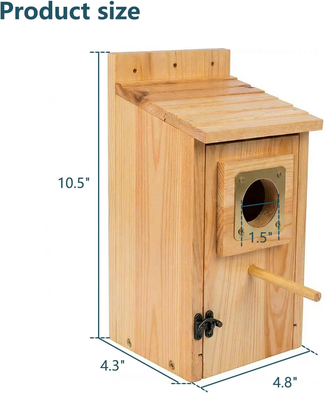 Bird Houses for Outside Clearance with Copper Guard, Pine Bird House Outdoor, Bluebird Finch Swallow Wren Chickadee No